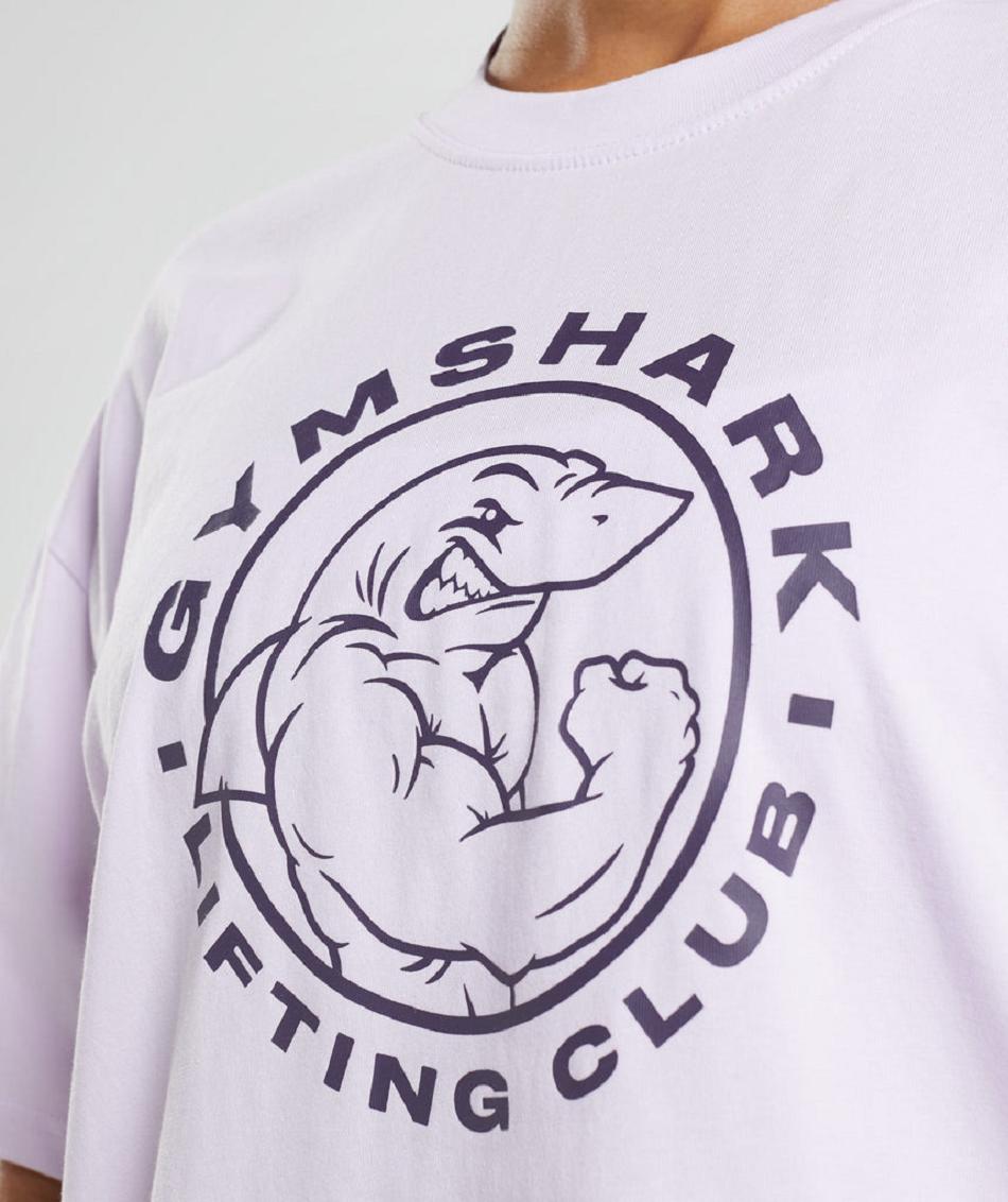 T Shirts Damskie Gymshark Legacy Oversized Fioletowe | PL 3008VRW